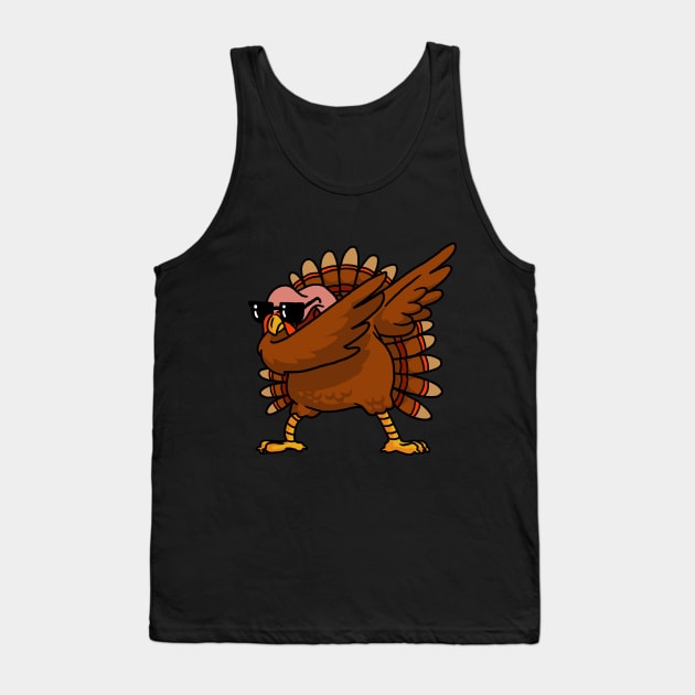 Dabbing Turkey Shirt Funny Thanksgiving Turkey Costume Shirt Tank Top by vo_maria